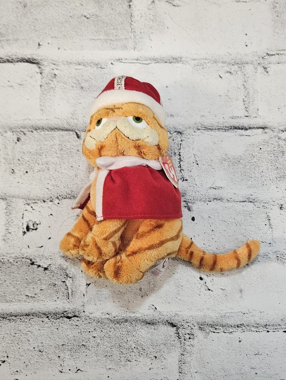 TY Garfield His Majesty Beanie Baby Plush King Crown Cape 2006 NWT 9 Inch